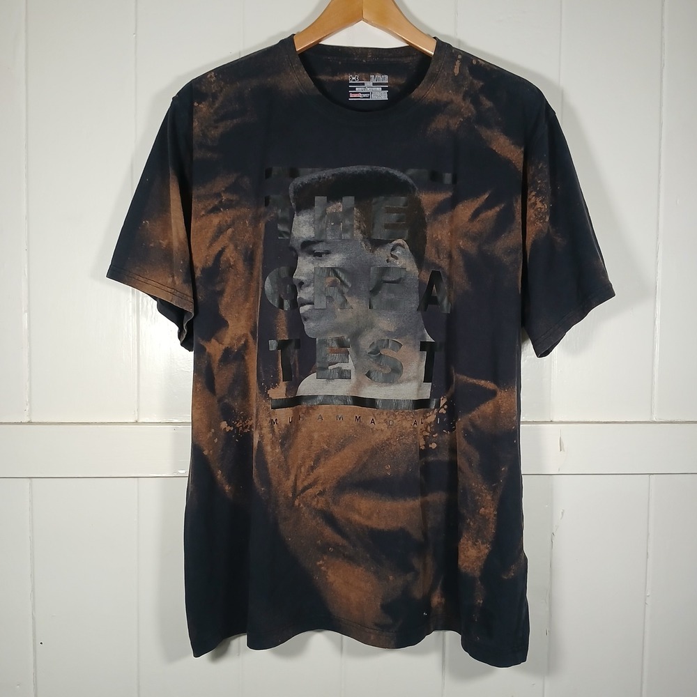 Under Armour Muhammad Ali The Greatest Shirt Mens XL Black Bleach Graphic Tee